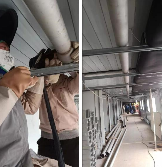 重装公司援建突击队2月1日晚通宵作业